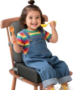 Booster Seat for Kitchen Chair, Adjustable Safety Belts Toddler Booster Seat, Corduroy Toddler Booster Seats for Dining table, Waterproof High Chair Booster Seats, Kids Child High Back Booster Age 2-6