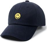 SONMONY Smile Face Toddler Baseball Cap Boy Baseball Hats Kids Washed Funny Hats Adjustable Cute Caps for 3-12 Years…, Navy Blue, One Size