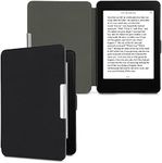 kwmobile Case Compatible with Amazon Kindle Paperwhite - Nylon Protective e-Reader Cover Folio Book Style Case - Black