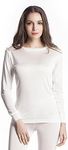 Jasmine Silk Ladies' Pure Silk Round Neck Thermal Top Vest for Women Ivory (Small)