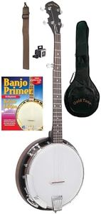 Gold Tone CC-BG: Cripple Creek Banjo Bluegrass Starter Pack: Includes Gig Bag, Banjo Primer Instructional Videos, Strap, Clip-On Tuner