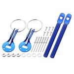 X AUTOHAUX Universal Hood Pin Kit for Car Auto Modified Bonnet Hood Lock Latch Catch Pin Key Locking Blue