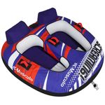 K-Musculo Towable Tubes Boating Water Tubes - 2 Person 360° wrap, Heavy Duty Boat Tubes & Towables, EVA Foam Pads, Drainage, Super Safe Handle, Quick Connector (F-1001)