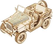 ROBOTIME 3D Wooden Puzzle Model Kits for Adult Jeep Cars to Build Laser Cut Wood Building Mechanical Construciton Craft