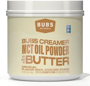 BUBS Naturals Halo Cream MCT Oil Powder – Coffee Creamer for MCT Wellness & Keto Lifestyle Support – C8 C10 from Coconut Oil & Grass-Fed Butter – Supports Brain Fuel & Low-Carb Metabolism, 300g Tub