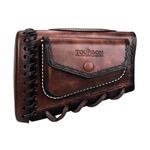 TOURBON Handmade Leather Rifle Shotgun Cheek Rest Recoil Pad with Ammo Holder Pouch Right Handed