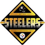 Rico Industries NFL Pittsburgh Steelers 16.5" x 16.5" Metal Wall Sign - Great Home/Dorm/Bed Room Décor Gift Item for Men, Women, College Students