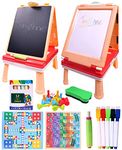 Toyshine 2 IN 1 My First Art Studio Double Sided Dry Erase Easel Board, Chalk With Ludo for Toddlers Boys Girls Painting Learning Tabletop Creative Educational Learning Gift, STEM, STEAM, Activity Toy