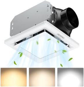FASDUNT Bathroom Exhaust Fan with Light - 110 CFM Ventilation, 1.0 Sones - Easy Installation, Energy Efficient, White Finish, Dimmable LED 3000K/4000K/5000K for Home Bath Office Hotel