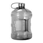 1 Gallon BPA FREE Reusable Plastic Drinking Water Bottle w/ Stainless Steel Cap (Black)