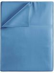 Twin XL Size Flat Bed Sheet - Hotel Luxury Single Flat Sheet Only - Wrinkle Free & Fade Resistant Flat Sheet - Extra Soft, Comfy & Breathable Flat Sheet for Women & Men - Denim Blue Flat Sheet Only