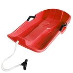 Heavy Duty Snow Sledge Kids Toboggan with Rope & Side Brakes - 4 Colours (Red)