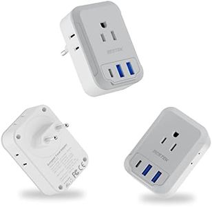 BESTEK 3 Pack European Travel Plug Adapter USB C - US to Europe Plug Adapter with 4 Outlets 3 USB Charger (1 PD 20W) Type C Plug Adapter Travel Essentials to Most Europe EU Spain Italy France Germany