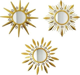 Manortang Champagne Gold Round Mirrors for Wall Pack of 3 - | Decorative Decor& Vintage Room Decor|Circle Modern Gifts Women & Moms Mirrors…