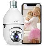 PKST Light Bulb Security Camera, Home WiFi 360 Degree Pan/Tilt Panoramic 5MP, Wireless Home Surveillance Cameras with Motion Detection, Two-Way Audio, (Light Bulb Camera)