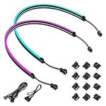 BTF-LIGHTING Neon RGB PC Light Strip 2PCs 19.7in RGB LED Strip for 12V 4-Pin RGB LED headers for ASUS Aura Sync, Gigabyte RGB Fusion, Mystic Light, ASRock RGB