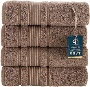 (Bath Towel - Set of 4, Brown) - 4 Pack Bath Towels Set Premium Quality Luxury Turkish Cotton Absorbent and Super Soft - Brown