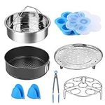 Pressure Accessories Set 8 Pcs Pressure Cooker Accessories Fit 5 6 8Qt Steamer Basket Springform Pan, Egg Bites Mold, Egg Steamer Rack, Kitchen Tongs, Silicone Oven Mitts