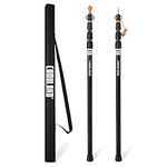 Tent Poles, CAMULAND Heavy Duty Trap Poles Set of 2, 34.5x110.2 in Aluminum Tent Poles for Tarp Adjustable, Lightweight and Portable Replacement, Telescoping Tarp Pole for Camping, Hiking and Outdoor