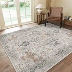 GENIMO Area Rugs 9x12 for Living Room, Non-Slip Machine Washable Retro Rug, Low Pile Print Rug for Bedroom Dining Room Home Office