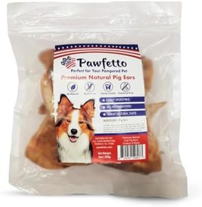 Pawfetto Premium Natural Whole Pig Ears, Easily Digestible Non-Rawhide Dog Chews, Long-Lasting Treats, Snacks for Dogs (Pack of 6)