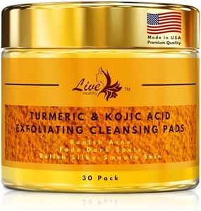 Live Healthy The Original Kojic Acid & Turmeric Cleansing Pads - Exfoliating, Brightening, Facial Radiance Pads, Pore Minimizer - Turmeric Cleansing Pads for Dark Spots Made in USA - 30 Count