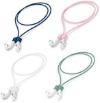 Magnetic Anti-Lost Straps for AirPods,Colorful Soft Silicone Sports Lanyard, Neck Rope Cord (Green Pink White Blue)