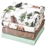 david's kids 4 Pack Baby Muslin Swaddle Blankets, 100% Cotton Swaddling Blankets Wrap for Boys Girls, Ultra Soft Breathable Receiving Blanket, New Born Essentials, Forest