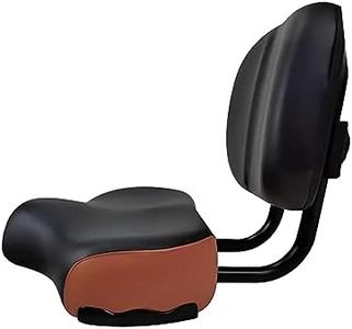 F Fityle Backrest Saddle Bike Seat with Backrest, Tricycle Saddle Seat with Back Support, Oversized Comfort Saddle with Back Rest Fit for Women Men, black brown