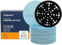 SpeTool Net Sanding Disc, Anti-Blocking 6 Inch Sanding Discs with Sander Pad Saver, 30 Pieces Sandpaper Discs, Grit 320, Dustless Hook and Loop Mesh Sandpaper for Wood, Drywall, Metal, Epoxy Resin