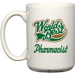 World's Best Pharmacist Coffee Mug or Tea Cup by BeeGeeTees® (15 oz, Green)