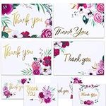 Boho Floral Thank You Cards for Designer Thank You Notes! Bulk Set of 48 Blank Cards with Envelopes for Baby Shower Note Cards, Wedding Thank You Cards and Bridal Shower Thankyou Card