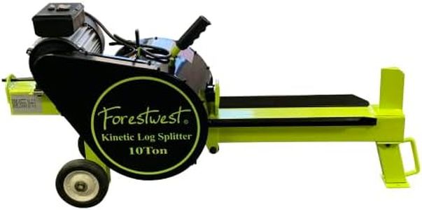 FORESTWEST 11056, 10ton Kinetic Log Splitter, 13.6-Amp Double Flywheel Log Splitter, Electric Log Splitter for Firewood