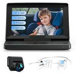 WOLFANG 1080P Baby Car Camera, USB-C Plug and Play Easy Setup, 5” Screen Car Baby Monitor with Night Vision Camera, Wide Clear View for Backseat