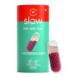 Wellbeing Nutrition Slow Skin Hair and Nails Capsules for Women & Men 10,000mcg Biotin, Keratin, Vit C, Glutathione, HLA, Primrose Oil | Glowing Skin, Strong Hair & Nails, DHT blocker, 60 Capsules