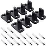 Hotop 8 Pieces Barn Door Floor Guide Sliding Closet Hardware Plastic Simple Wall Mounted Bottom Track Guide for Doors Including Bypass and Pocket with Screws(Black)