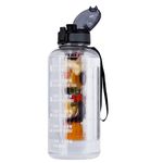 Belle Vous Fruit Infuser Water Bottle with Flip Lid & Straw - 2L (68oz) BPA-Free Drinks Bottle with Motivation Time Markers - Leakproof Sports Bottle