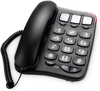 SIWMER Large Button Corded Phone for Seniors - Photo Speed Dial, Volume Control, Speakerphone, Extra-Long Cord, Flash Alert, Easy-to-Use Desk Telephone，Suitable for Multiple scenarios