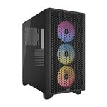 CORSAIR 3000D RGB Airflow Mid-Tower PC Case – 3X AR120 RGB Fans – Three-Slot GPU Support – Fits up to 8X 120mm Fans – High-Airflow Design – Black