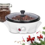 JIAWANSHUN Electric Coffee Roaster Machine 500g Coffee Bean Roaster 0-240℃ Non-Stick Home Peanut Beans Roaster 1200W 110V