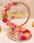 Mridang Handmade Engagement Ring tray ring holder platter with customise name(anniversary/engagement/wedding ring platter)- 10x10x8 INCH