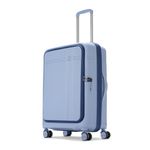 Aristocrat Solana Check-in Trolley Bag 65cm | Medium | Hard Luggage | 8-Wheel Suitcase with Front Opening for Business Travel | TSA Lock with Anti-Theft Zipper | 3 Years International Warranty (Blue)