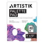 Tear-Off Palette (40 Sheets) Painting Palette Pad - Disposable Coated White Bleed-Proof Palette Sheets for Mixing Acrylic Watercolour Oil and Gouache Paint Colours, 9"x12"/21x29cm