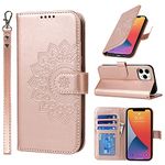 ELTEKER Phone Case Compatible with iPhone 11 Pro Max Wallet Case,Premium Leather Card Holder Card Slot Magnetic Closure Flip Kickstand Women Wallet Case for iPhone 11 Pro Max - Rose Gold