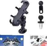 FUKWUNTO Motorcycle Phone Holder Motorbike Mirror Seat Phone Mount fit for Fork Stem Holes 13mm- 19mm Phone Mount (Style A)