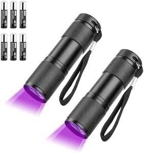 Vagocom 395nm Blacklight UV Flashlights, Portable 9 LED Black Light Ultraviolet Lamp Detector for Dog Pet Urine,Stains,Good Work with Pet Odor Eliminator(2 Pack,Battery Included)