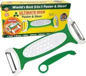 Ultimate Irish Peeler & Slicer Deluxe – Ronnie Neville’s Original as Seen on TV 3 in 1 Stainless Steel Kitchen Tools, Vegetable Peeler Slicer, Cheese Slicer, Julienne Peeler