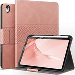 auaua Case for iPad Mini 6 2021 (6th Generation 8.3 inch) with Pencil Holder, Auto Sleep/Wake, Vegan Leather, Stand Folio Cover (Pink)