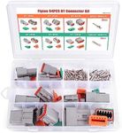 Flytuo 94PCS Automotive Wire Connector Plug, 8 Sets 2 3 4 6 8 12 Pin DT Connector Assortment Kit, Waterproof Automotive Electrical Connectors for Motorcycle, Truck, Car, Boats, Scooter