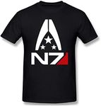 DSion Mens Mass Effect N7 N Seven Short Sleeve T-Shirts Black